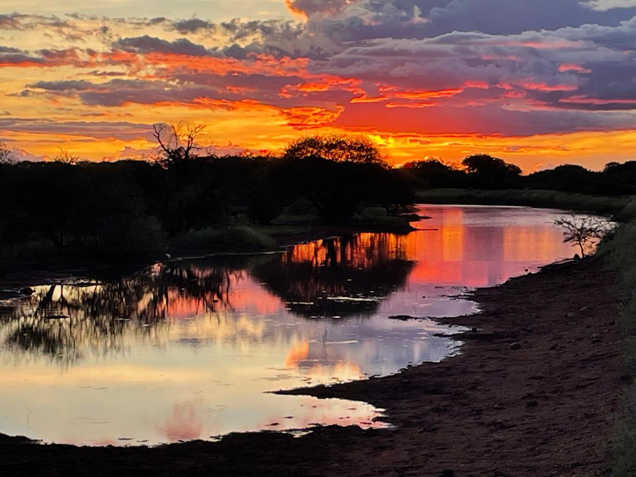 Pastel sunset over the dam